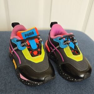 PUMA Kids Black and Pink Sneakers